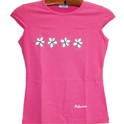 Imagen camiseta top ajustable color fucsia flores