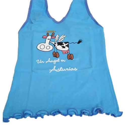  Imagen camiseta vaca angel tirante cuello niñas 