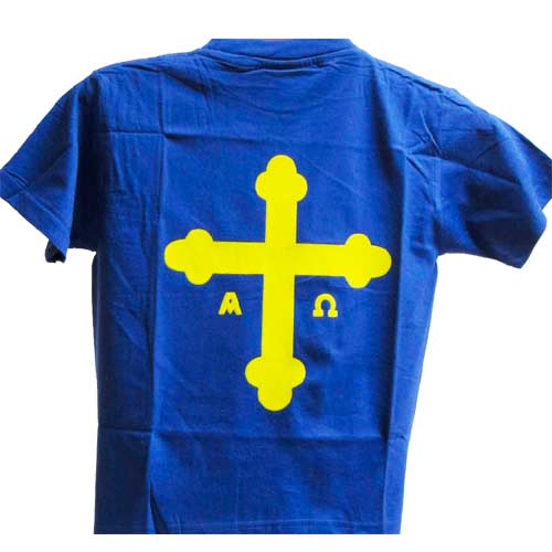  Imagen camiseta niños Cruz Victoria azul royal parte trasera