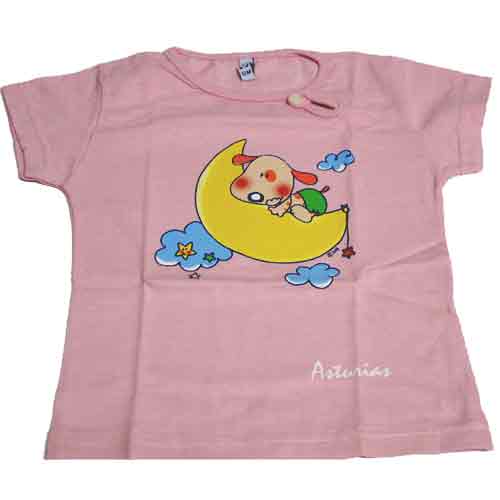 Imagen camiseta niños perrito y luna 