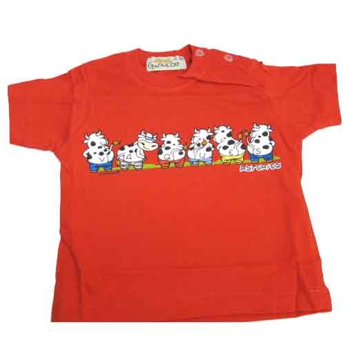 Imagen camisetas niños o niñas rojo vaquines