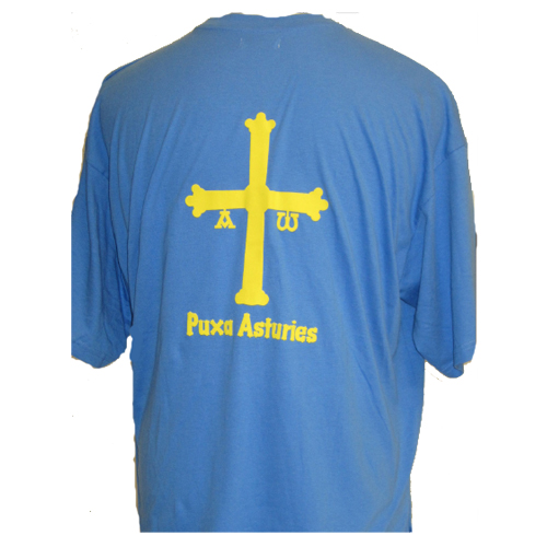 Imagen camiseta Puxa asturies color azul joven y niño 