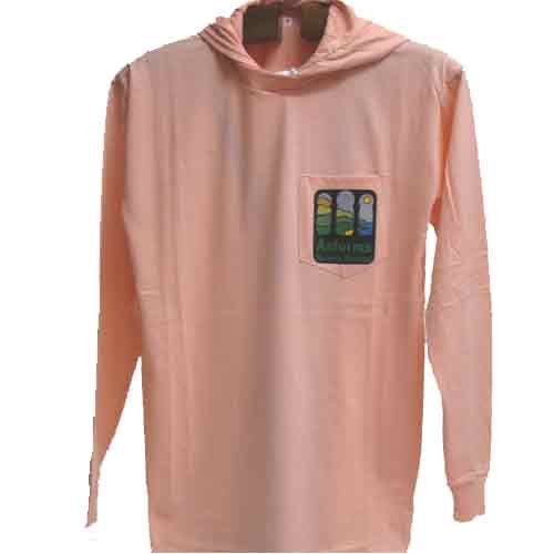 Imagen camiseta salm&oacute;n con gorro y bolsillo Asturias