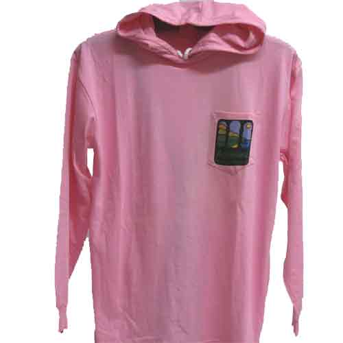 Imagen camiseta rosa con gorro y bolsillo Asturias