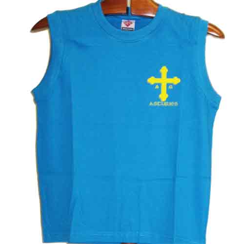  Imagen camiseta niños Cruz victoria azul royal sin mangas 