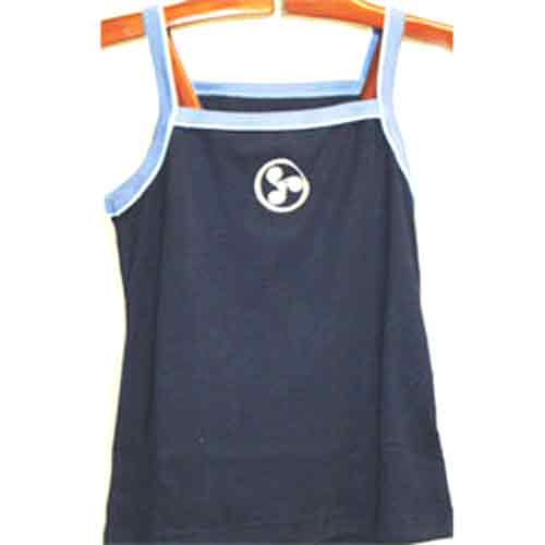 Imagen camiseta mujer tirante ancho azul marino con trisquel 