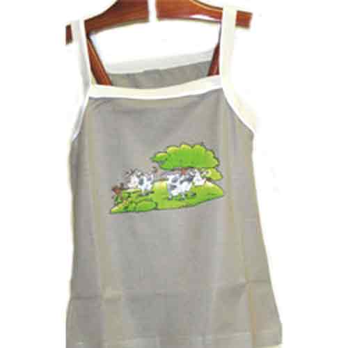 Imagen camiseta mujer tirante ancho kaki con vaquinas