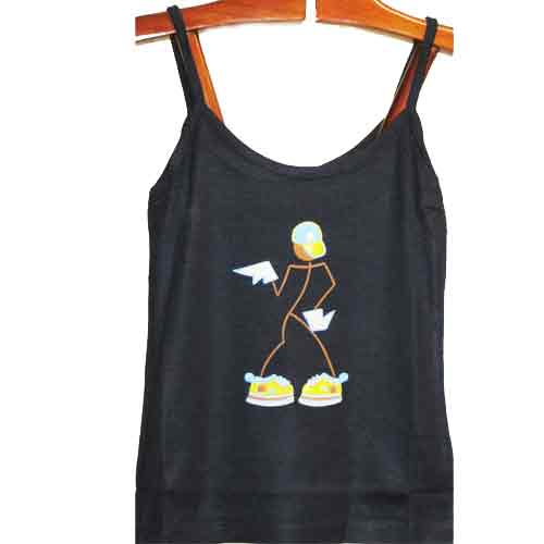 Imagen camiseta tirantes mujer negra con guaje