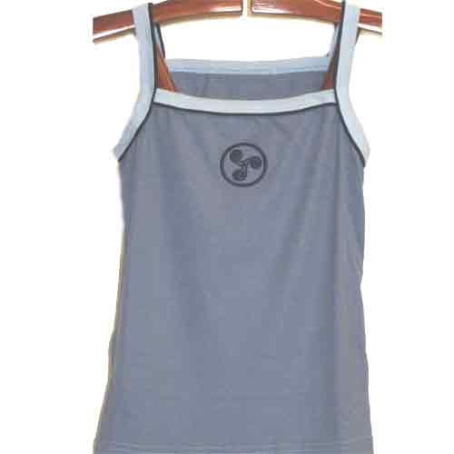 Imagen camiseta mujer tirante ancho azul degradado con trisquel 