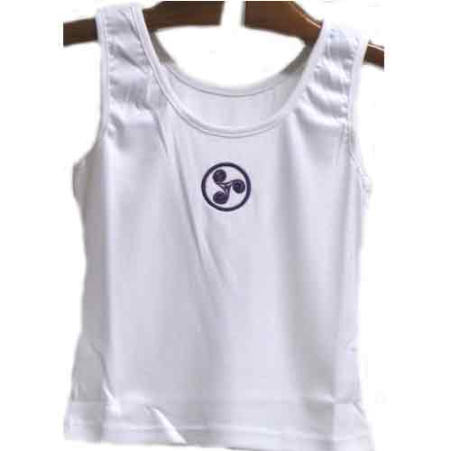 Imagen camiseta mujer tirante ancho blanco con trisquel 