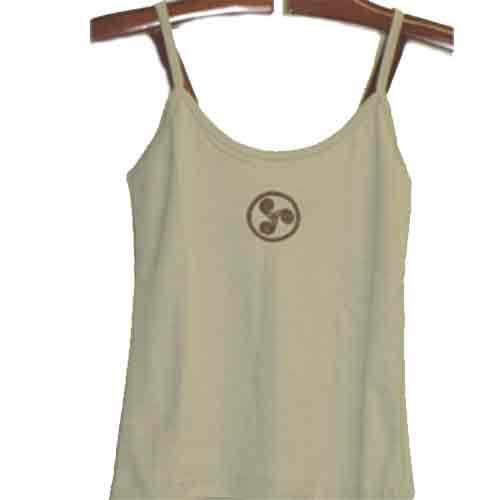 Imagen camiseta tirantes mujer marrón con trisquel