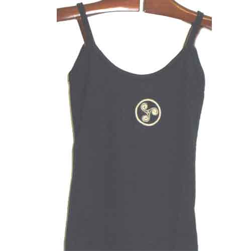 Imagen camiseta tirantes mujer negra con trisquel
