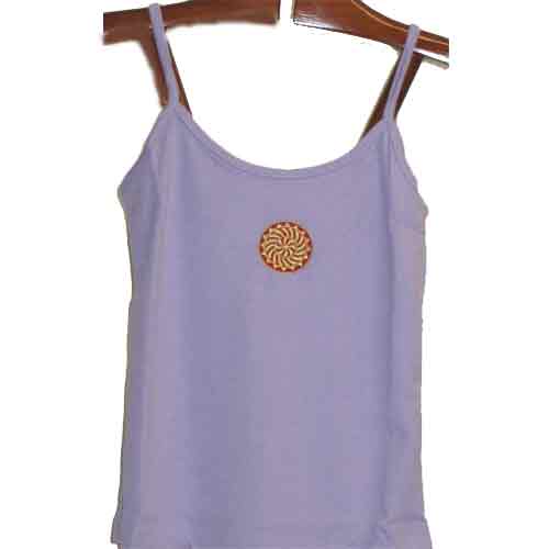 Imagen camiseta tirantes mujer violeta con rosetón