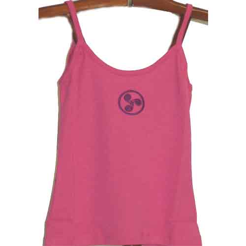 Imagen camiseta tirantes mujer rosa con trisquel