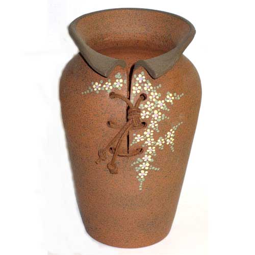 Imagen jarrón cerámica motivos florales Asturias