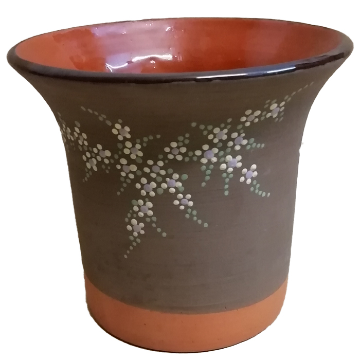 Imagen jarrón cerámica motivos florales Asturias