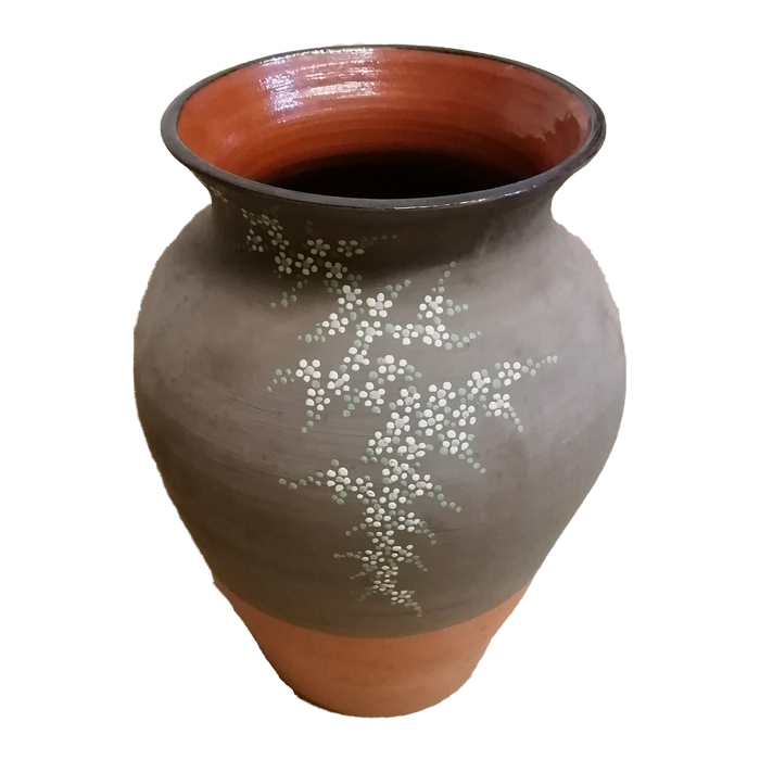 Imagen jarrón cerámica motivos florales Asturias