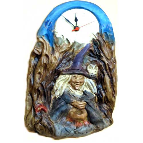 Imagen Reloj cerámica mitología colgar - bruja