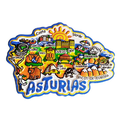 imán resina mapa de Asturias