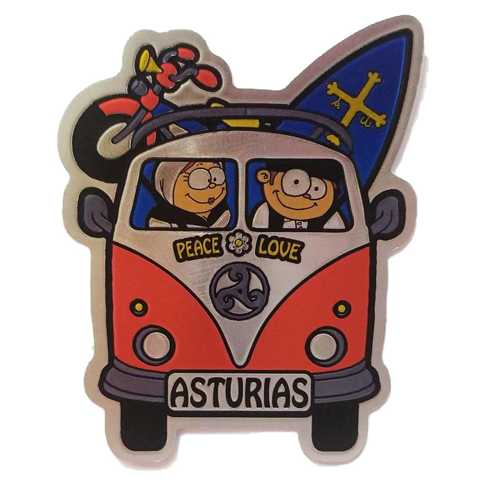 Imagen Pegatina furgoneta con asturianos