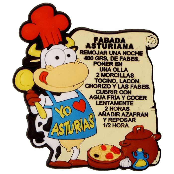 Imagen imán goma receta fabada
