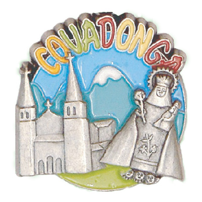 Imagen imán metal Virgen de Covadonga basílica Decorado color Imagen imán metal Virgen de Covadonga basílica Decorado color