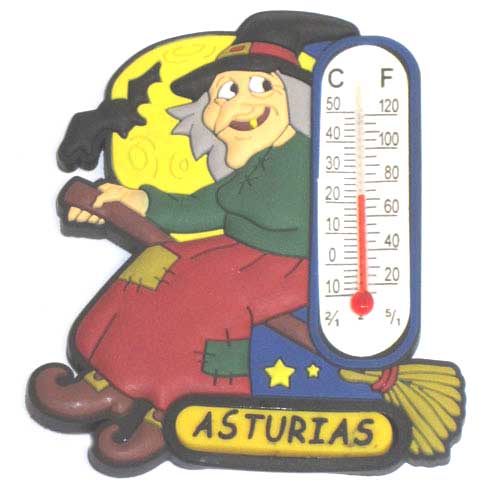  Imagen imán goma Termómetro bruja Asturias 