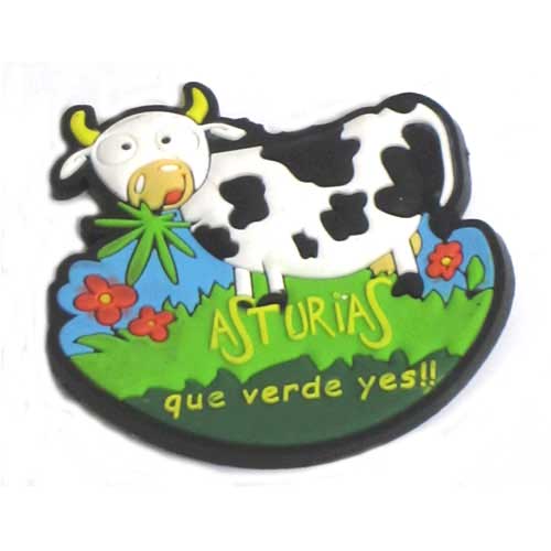 Imagen imán goma  Asturias que verde yes 