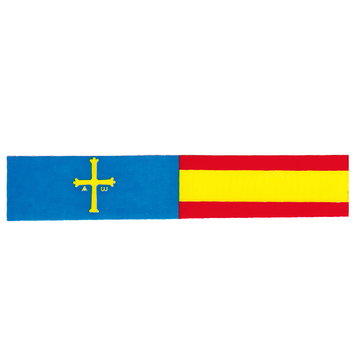 Imagen Pegatina bandera Asturias y bandera Espa&ntilde;a