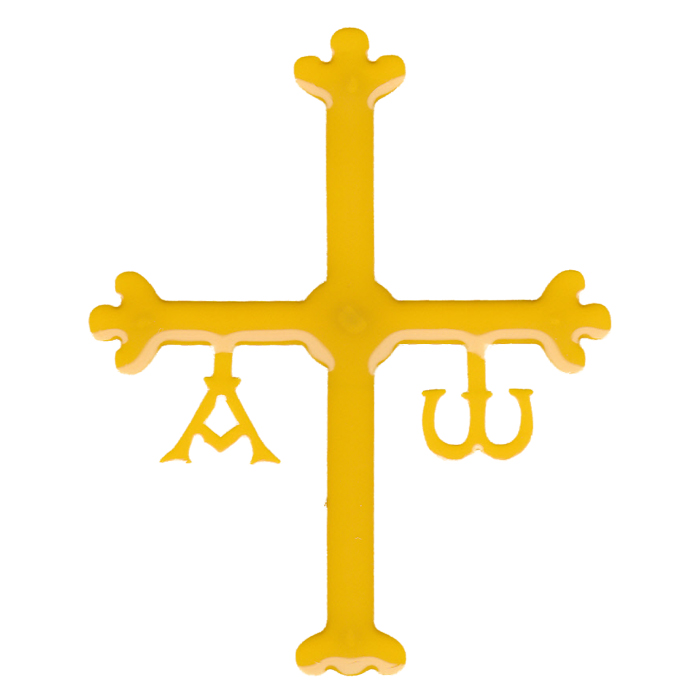 Imagen Pegatina cruz victoria relieve amarilla