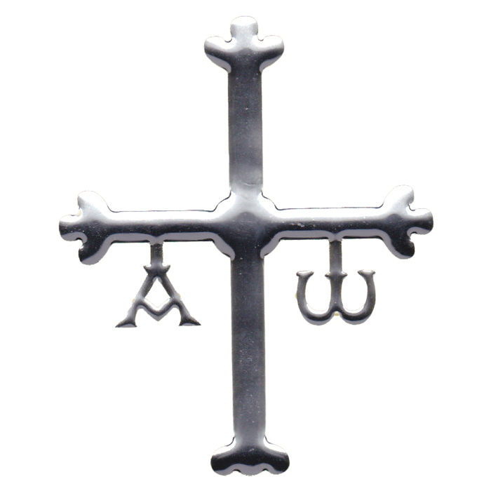 Imagen Pegatina cruz victoria relieve gris