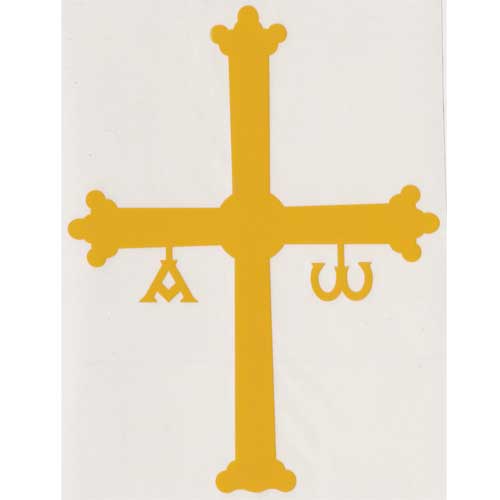 Imagen Pegatina Cruz de la Victoria amarilla mediana Imagen Pegatina Cruz de la Victoria amarilla mediana