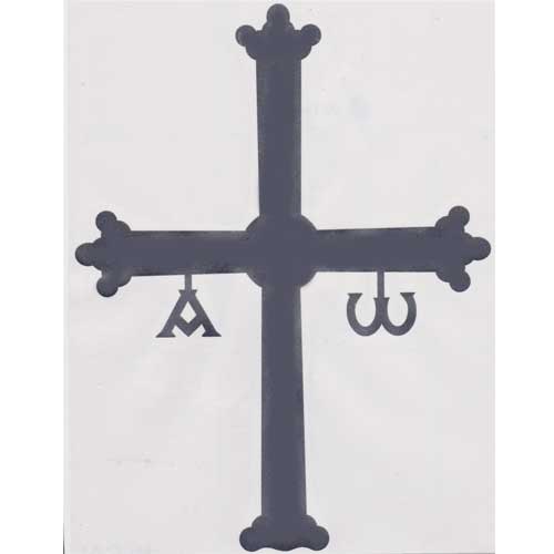 Imagen Pegatina Cruz de la Victoria gris oscuro grande