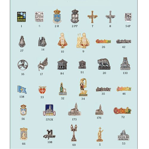 imagen tabla pin esmaltados motivos asturianos