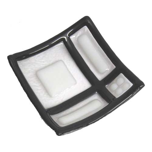 Imagen cenicero concavo cristal artesanal decorado modelo 6