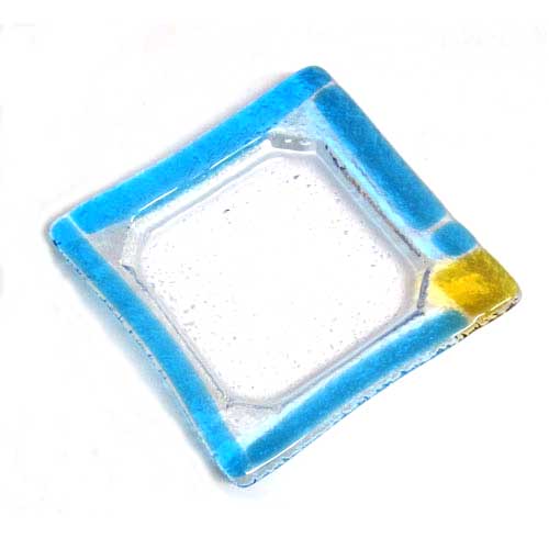Imagen cenicero amarillo y azul