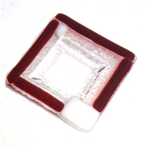Imagen cenicero pequeño cristal artesanal rojo modelo 1