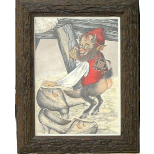 Imagen cuadro personajes mitología asturiana Diañu Burlón