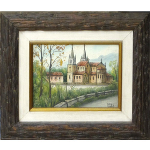 Imagen cuadro oleo original Yves basílica de Covadonga Imagen cuadro oleo original Yves basílica de Covadonga