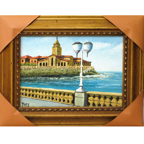 Imagen cuadro oleo original Yves Iglesia San Pedro Gijón