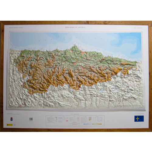 Imagen cuadro Mapa de Asturias relieve supergrande