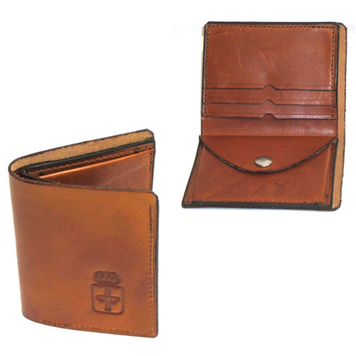 Imagen cartera de cuero con escudo de Asturias