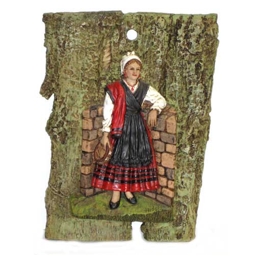 Imagen placa figura asturiana pandereta 