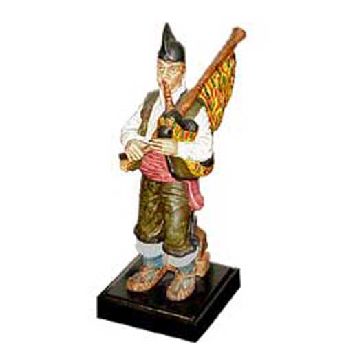 imagen figura cerámica gaitero grande pintado a mano