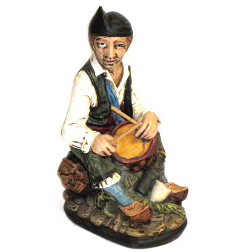 imagen figura cerámica tamborilero pintado a mano