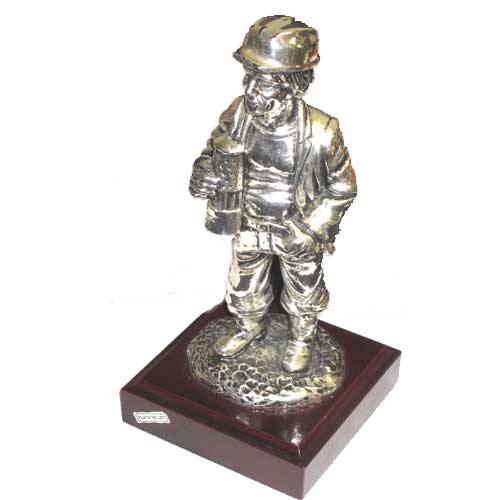 figura minero bañado plata 1000 micras Asturias