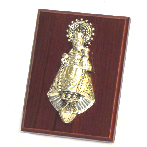 metopa sobremesa figura Virgen Covadonga bañada plata 1000 micras Asturias