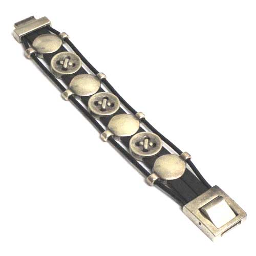 pulsera cuero y acero Asturias