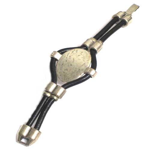 pulsera cuero y chapa Asturias