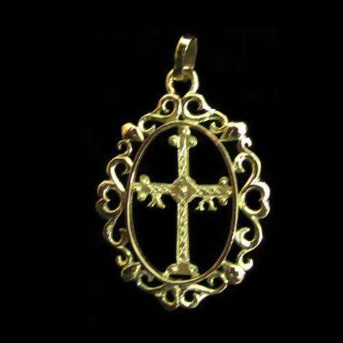 Imagen Colgante Cruz Victoria oro con orla